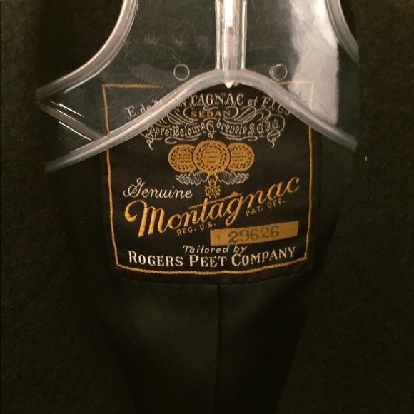 Vintage genuine Montagnac Overcoat Sz 38 black - Picture 8 of 8